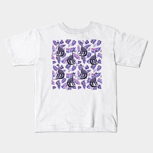 Modern Dinosaur Pattern - Neon Purple Kids T-Shirt